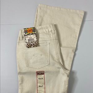 Junior’s Mudd Hip Hugger Flare Colorwash Denim Jeans